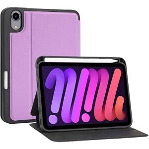 ProCase iPad Mini6 ケース 2021 ペンホルダー付き 耐衝撃保護カバー スタンド機能 適用機種：8.3インチ iPad Mini 6世代 2021 パープル