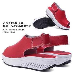 サンダル レディース 厚底 ヒール オープント...の詳細画像2