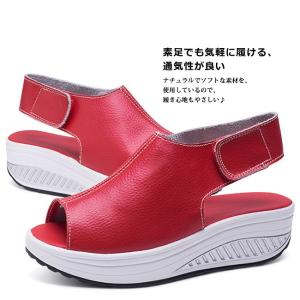 サンダル レディース 厚底 ヒール オープント...の詳細画像3