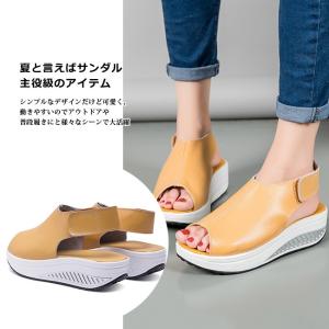 サンダル レディース 厚底 ヒール オープント...の詳細画像4