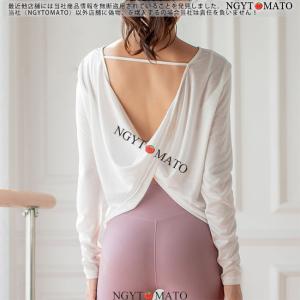 ヨガウェア レディース Tシャツ 長袖 おしゃ...の詳細画像4