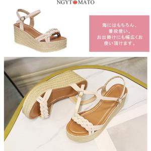 厚底サンダル レディース サンダル 厚底 ウェ...の詳細画像4