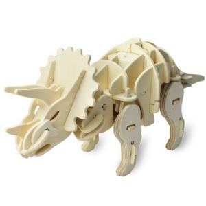 動く木製3Dパズルキット　トリケラトプス｜nhkgoods