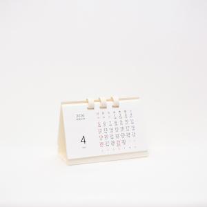 【4月始まり】2026年 卓上カレンダー ミニ シンプル おしゃれ スリム オフィス 小さい 六曜 日曜始まり 月曜始まり 2026年4月〜2027年4月 【よこ型】