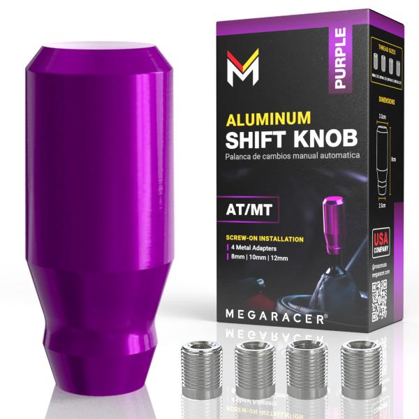 【並行輸入品】Mega Racer パープルアルミニウムシフトノブ ボタンレスオートマチック 4/5...