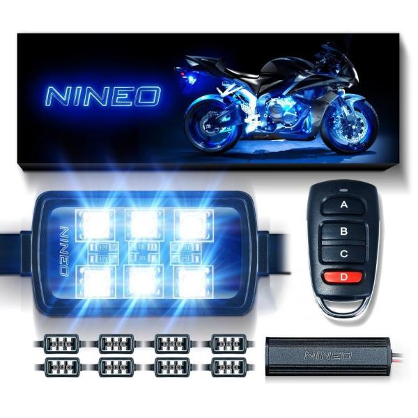 【並行輸入品】NINEO 8個 オートバイ RGB LEDライトキット マルチカラー雰囲気アンダーグ...