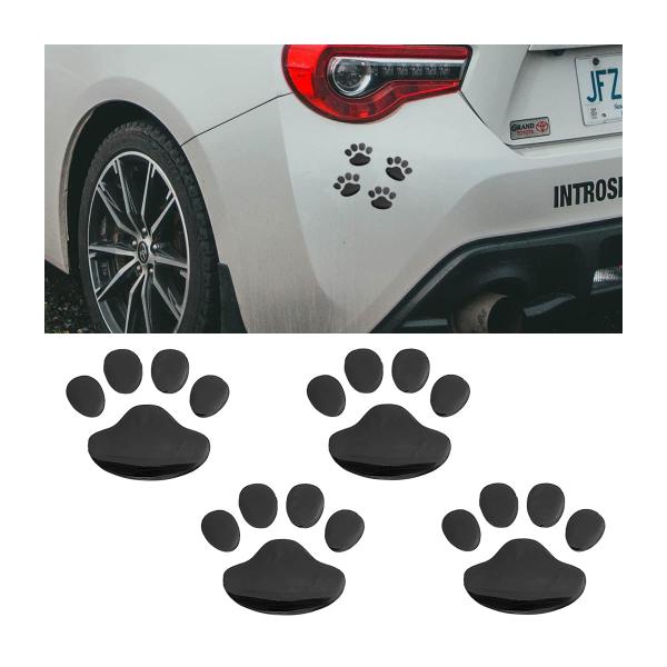 【並行輸入品】Moioeeブランド、PVC素材、犬の足跡デカール4枚、ブラック、防水、SUV、ピック...