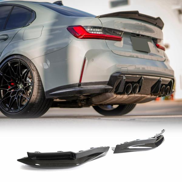 【並行輸入品】カーボンファイバー リアバンパー スプリッター BMW 3シリーズ G80 M3 セダ...