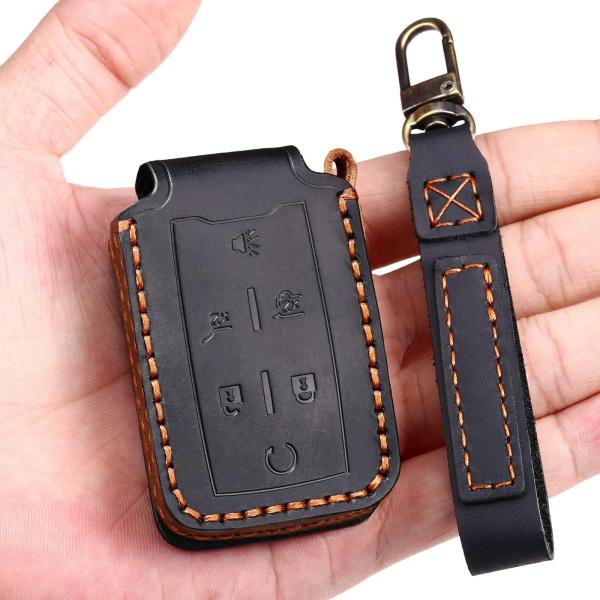 【並行輸入品】 EASYANT Leather Key Fob Cover for Chevy Si...