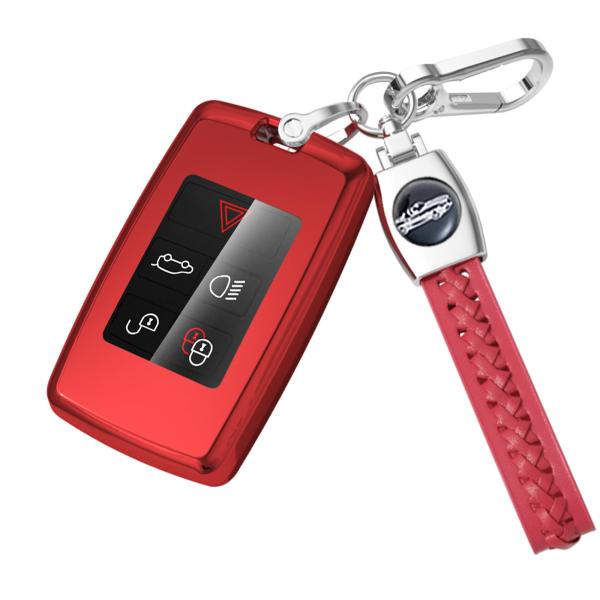 【並行輸入品】レザーキーチェーン付きキーフォブカバー ランドローバー 2018 2019 2020 ...