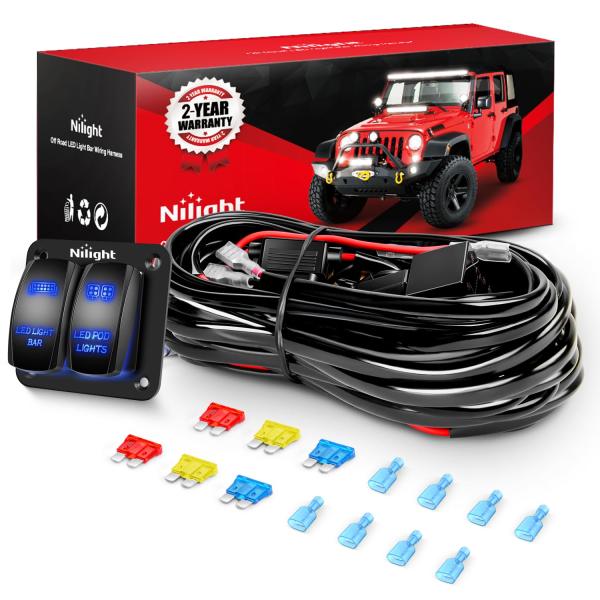 【並行輸入品】Nilight 16AWG LEDライトバー 配線ハーネスキット 12V オン/オフ ...