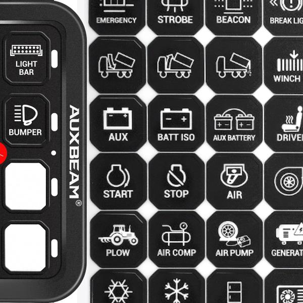 【並行輸入品】Auxbeam 縦型スイッチパネルステッカーラベル120個 Auxbeam 6/8ギャ...