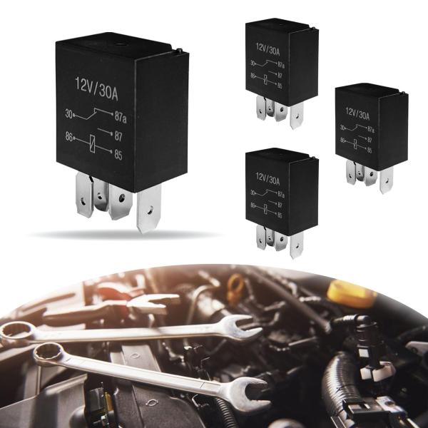 【並行輸入品】PVOTAWP 4個 12V 30A リレーボックス 5ピン 電気リレースイッチ 多目...