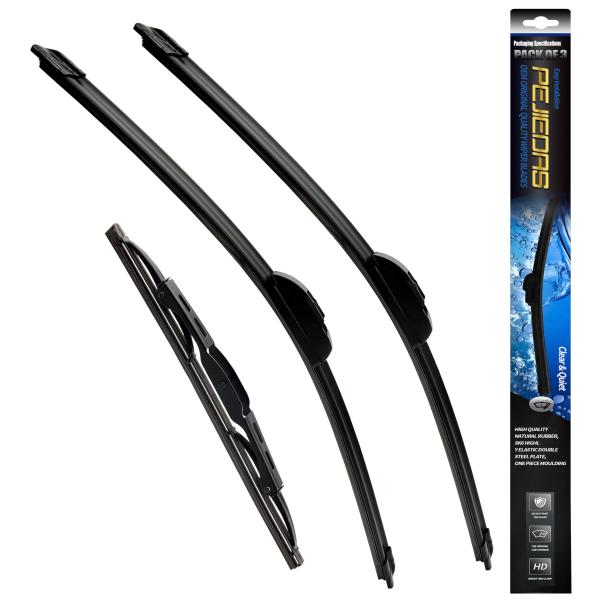 【並行輸入品】 PEJIEDAS 3 Wiper Blades, Front Wiper + Rea...