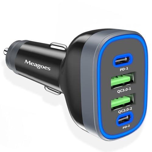【並行輸入品】 USB C Car Charger, Meagoes 4 Ports 90W Sup...