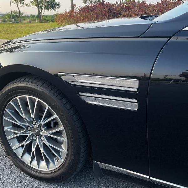 【並行輸入品】Genesis G80 2020 2023 フロントフェンダー トリム クローム ピラ...