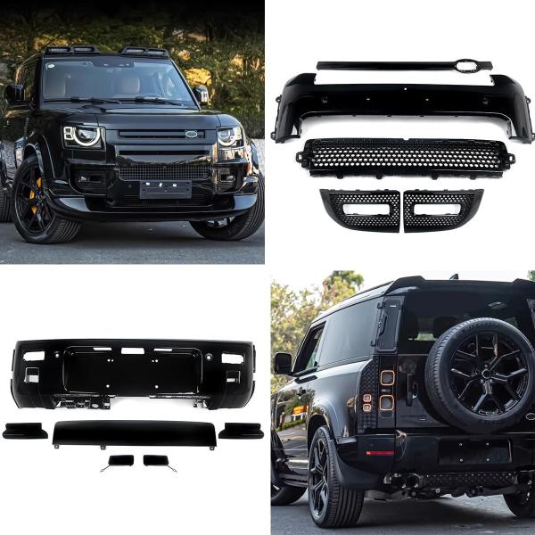 【並行輸入品】光沢ブラックボディキット 改良フロントリアバンパートリム グリルカバー 11個 ランド...