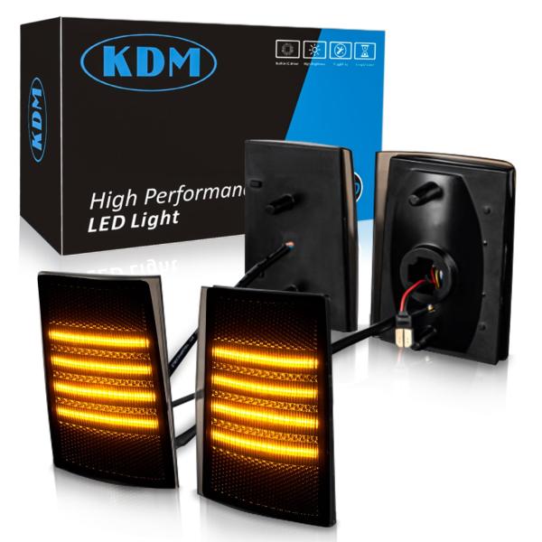 【並行輸入品】KDM スモークレンズ LED フロントバンパー コーナーサイドマーカー ライト GM...