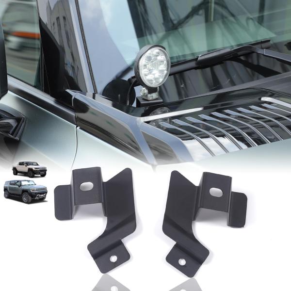【並行輸入品】Hummer EVアクセサリーフードライトマウントブラケット、スチールディッチライトブ...