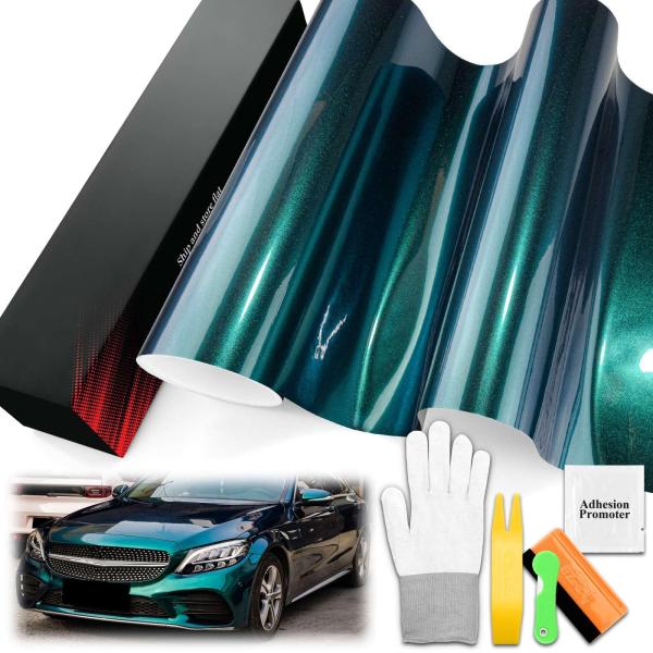 【並行輸入品】 2FTx5FT PET Super Gloss Metallic Royal Gre...