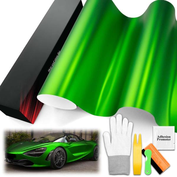 【並行輸入品】 2FTx5FT PET Romance Chrome Beast Green Vin...