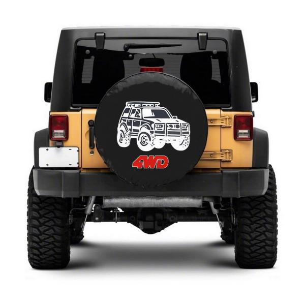 【並行輸入品】4WD スペアタイヤカバー、スペアホイールカバー、ジープラングラー、フォードブロンコ、...