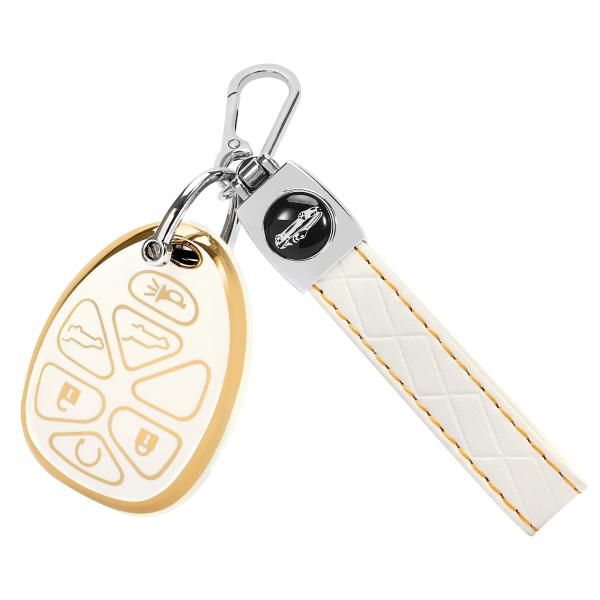 【並行輸入品】TOMALL シボレーキーフォブカバー キーチェーン付き 6ボタン ソフトTPUキーフ...