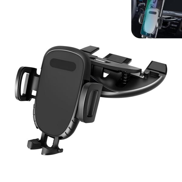 【並行輸入品】DACIRTY カーCDポート携帯電話ホルダー、自動ロックボタン調節可能な滑り止め衝撃...