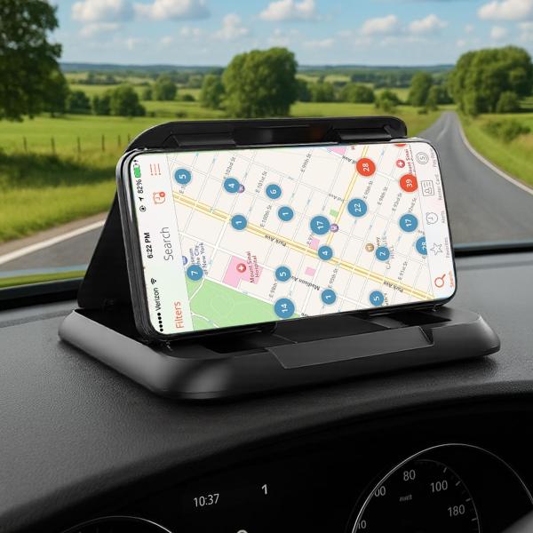 【並行輸入品】DUSCOKE(ダスコーク) カーボンファイバー携帯電話ホルダー 車のダッシュボードマ...