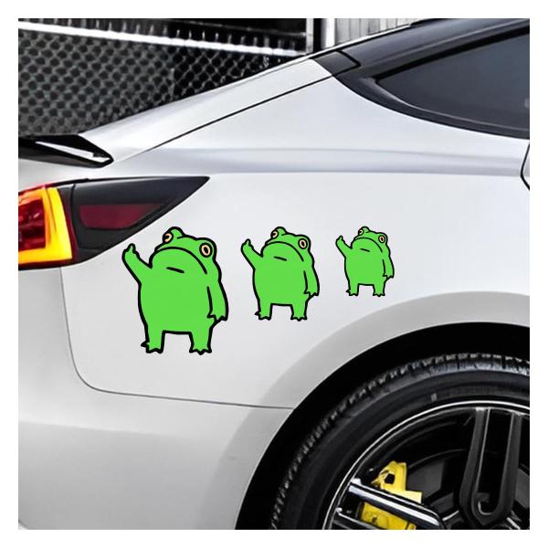 【並行輸入品】DUSCOKE かわいいカエル カーステッカーデカール、PVC反射防水オートステッカー...
