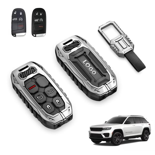 【並行輸入品】 Metal Key fob Cover Compatible with Jeep G...