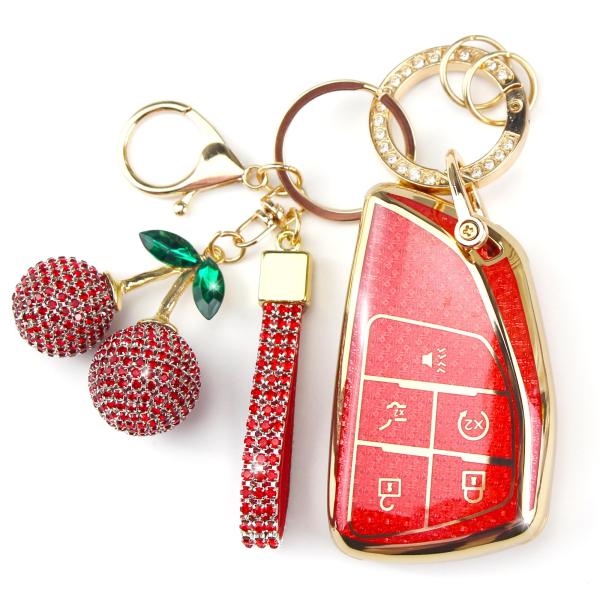 【並行輸入品】 Rayslesan Sparkly Key Fob Cover with Cherr...