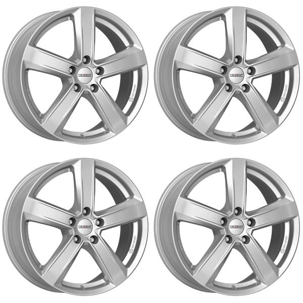 【並行輸入品】 4x Dezent alloy rims TU silver 7.5Jx18 ET5...