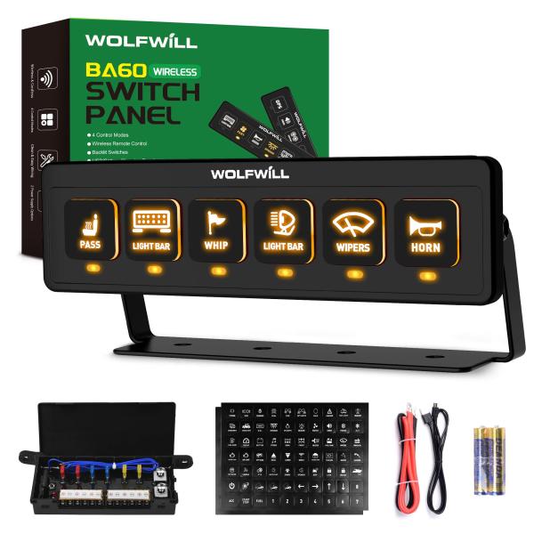 【並行輸入品】WOLFWILL ワイヤレス6ギャングスイッチパネル、4つのコントロールモードメモリ機...
