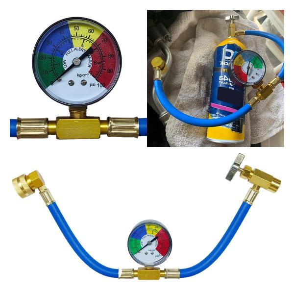 【並行輸入品】 R134A Car AC Refrigerant Charge Hose Kit, ...