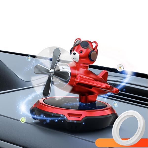 【並行輸入品】Kwakのソーラーカーエアフレッシュナー、カートゥーンキュートベアパイロット自動車用芳...