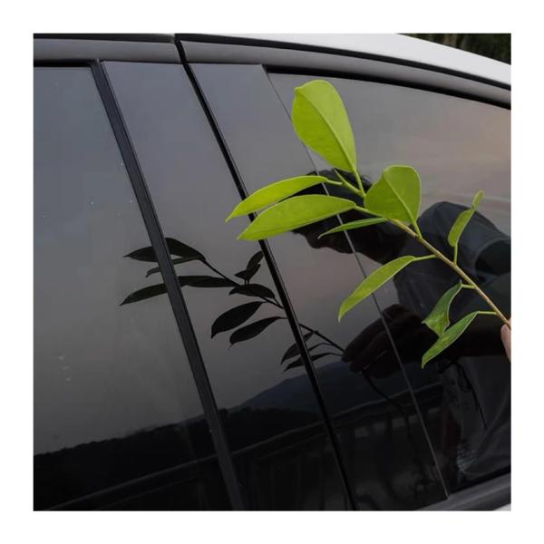 【並行輸入品】 6pcs Gloss Black Pillar Posts Carbon Compa...