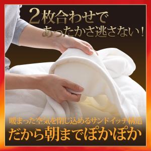毛布 2枚合わせ毛布 シングル 発熱毛布 ボリ...の詳細画像2