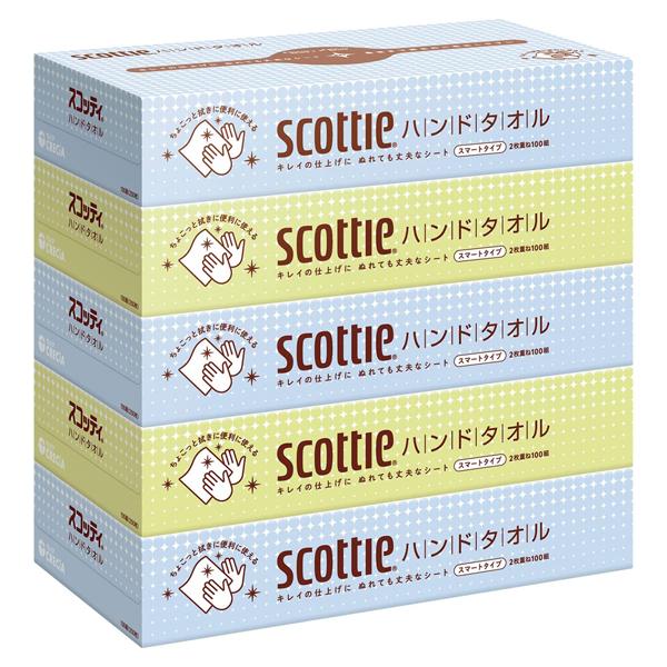 スコッティ ハンドタオル100 スマートタイプ 200枚100組×5箱 日本製紙クレシア
