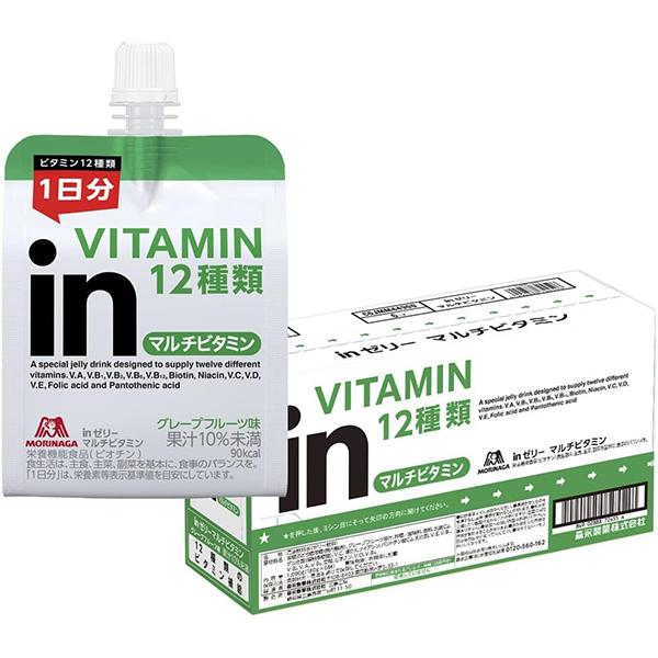 inゼリー マルチビタミン 180g×6個パック グレープフルーツ味 森永製菓