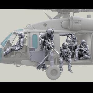 ヘリコプターとミニチュア兵士の樹脂モデルキット 1/35スケール 軍事ジオラマ｜nicegrowingshop