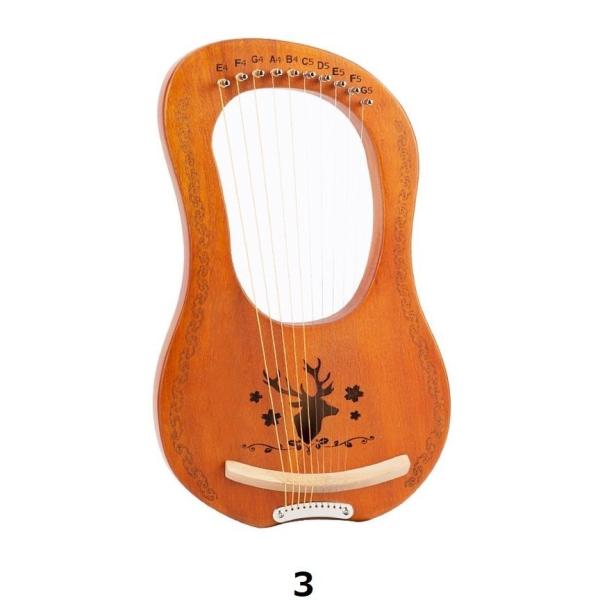 ハープ 木製ライアーハープ 10弦 金属弦 竪琴ハープ 弦楽器 操作簡単 子供 ギフト 贈り物 演奏...