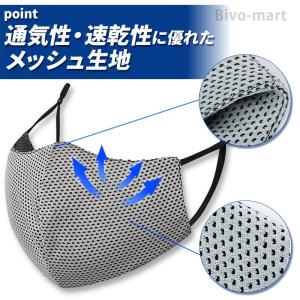 スポーツマスク 夏用 冷感 3枚入り メッシュ...の詳細画像3