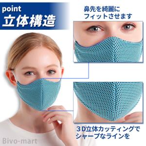 スポーツマスク 夏用 冷感 3枚入り メッシュ...の詳細画像5