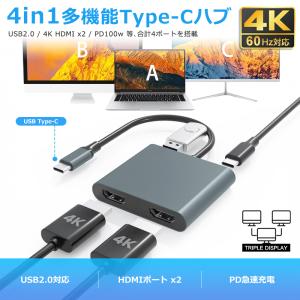 USB C to HDMI 4K x2 変換ア...の詳細画像1