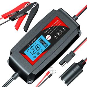 CT 12V鉛バッテリー充電器 14.4Vリン酸リチウム電池充電器 全自動バッテリーチャージャー 修復充電機