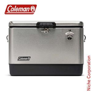 コールマン ステンレス スチールベルトクーラー 54QT シルバー Coleman 2159596 ハードクーラーボックス アウトドア キャンプ｜niche-express