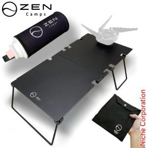 【倉庫-再掲載の為】ゼンキャンプス ジュニアコンパクトバーナー用 遮熱板兼テーブル CB缶カバー付き ZEN008 キャンプ テーブル アウ