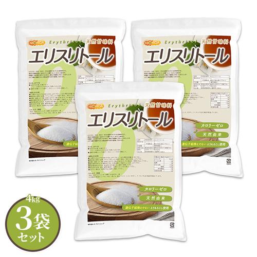 天然甘味料 エリスリトール 4ｋｇ×3袋 カロリーゼロ 遺伝子組換えでない とうもろこし使用 NIC...