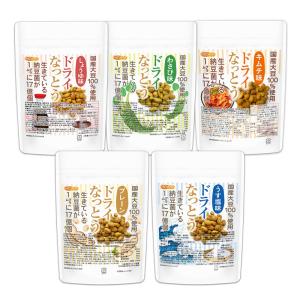 ドライなっとう ＜味違い5種類セット＞ 110ｇ×5袋 【メール便専用品】【送料無料】 国産大豆100％使用 DRY NATTO [06] NICHIGA(ニチガ) 低温フライ特殊製法｜nichiga